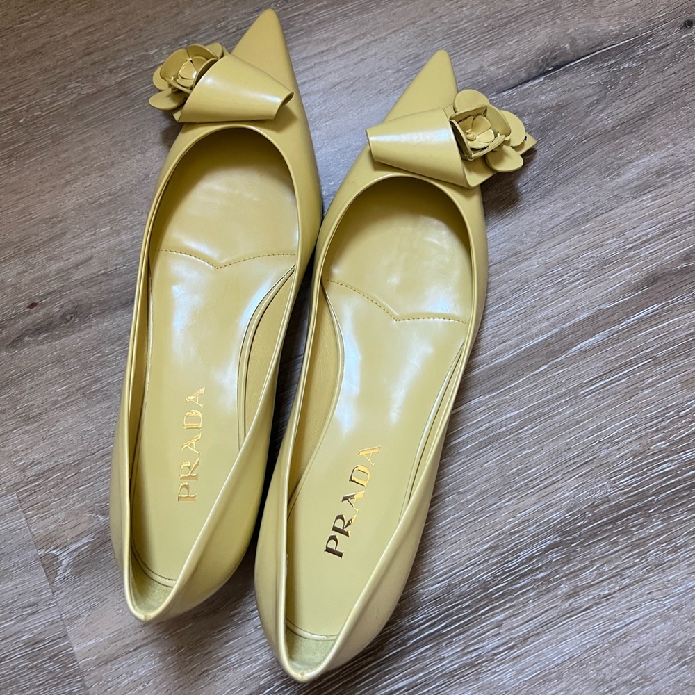 Prada loop bouquet pointed toe flat